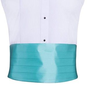 Light teal cumberbund, satin feel